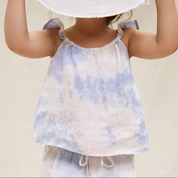 Anthropologie Ruffled Linen Kids Tank - Picture 1 of 6